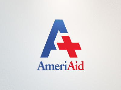 AmeriAid a aid america blue cross logo plus red vector