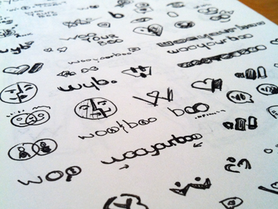 WooYourBoo Sketches branding concept dating face find heart icon identity ink landon logo love rick rick landon rick landon design sketches w