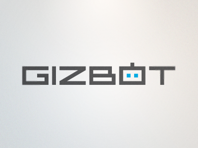 Gizbot Logo blue bot clean futuristic gray grey landon logo modern rick rick landon rick landon design robot type typography wordmark