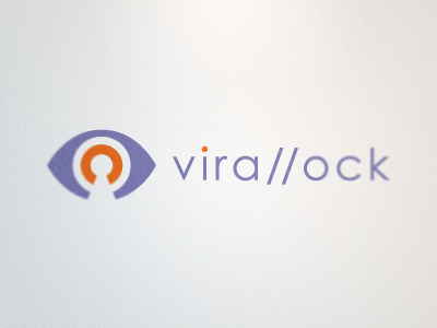 Virallock Logo (Proposed) clean eye landon lock logo modern orange purple rick rick landon rick landon design