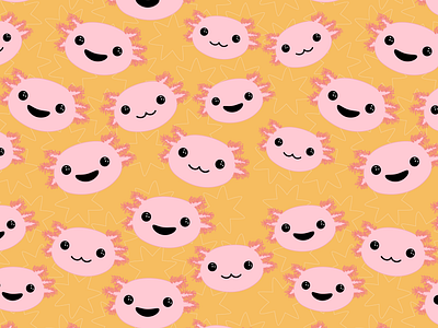 Happy Axolotl Pattern Design