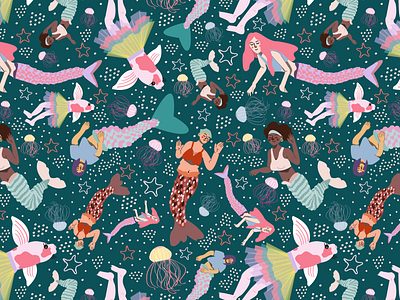 Fun Mermaids Pattern Design