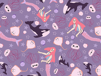 A Cute Mermaid Pattern Design