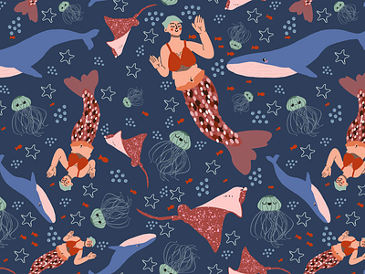A Cute Mermaid Pattern Design