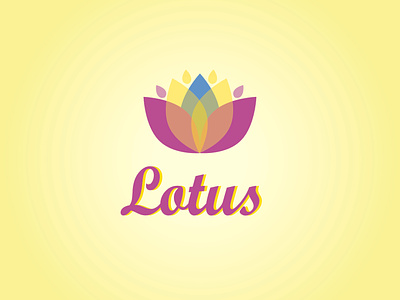 Lotus typography branding illustration vector icon design logo lotus