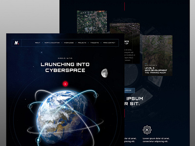 MN site concept astrophysicist brand digital earth identity logo m marque mobile nasa space ux