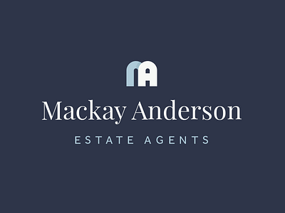 Mackay Anderson Full Identity blue brand estate agents graphic design identity logo marque web design