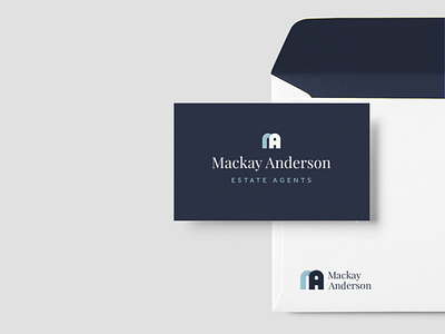 Mackay Anderson Business Cards blue brand estate agents graphic design identity logo marque web design