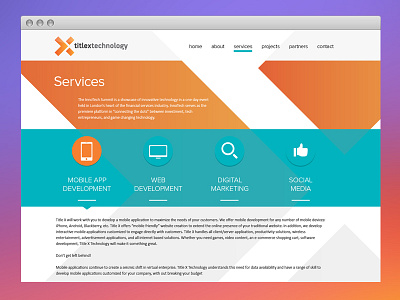 titleX // Services cocainhearts colour flat layout services titlex ui web webdesign