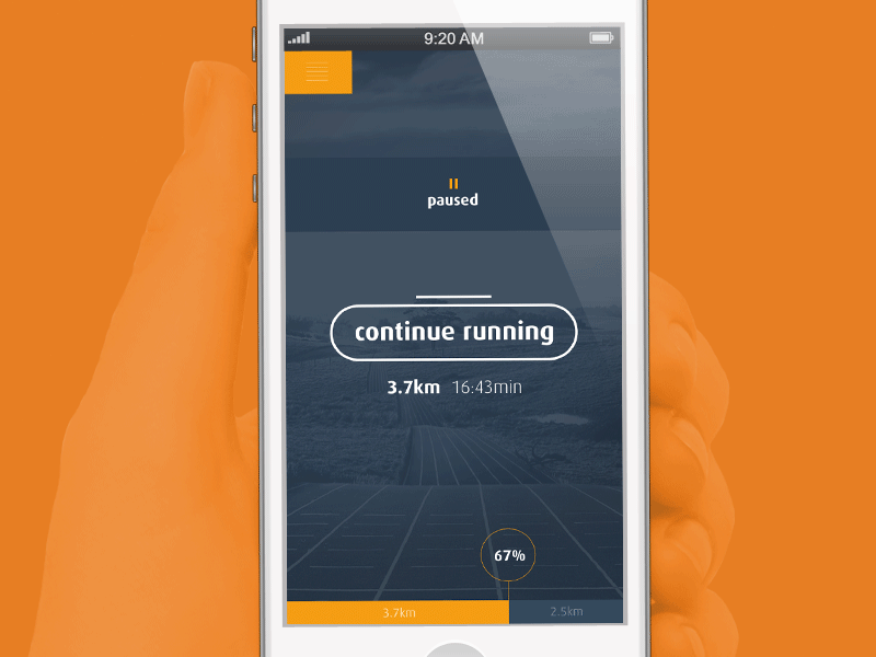 ANIMATED : Running app - Menu app design flat menu run sport ui