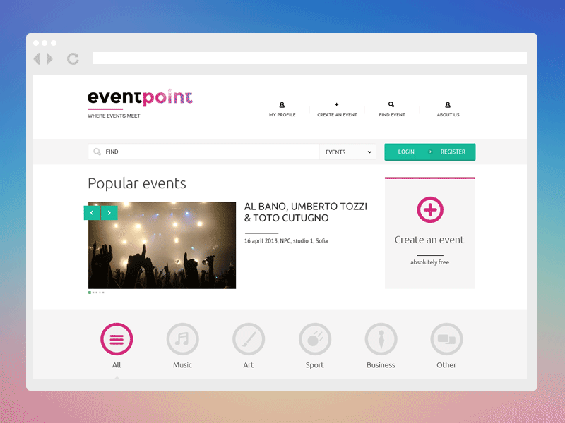 Event site - homepage animated