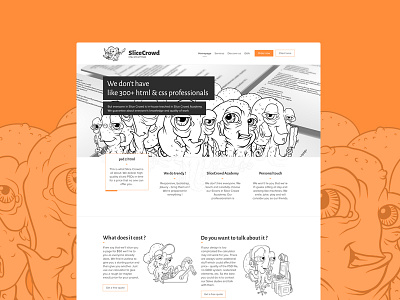 SliceCrowd homepage clean crowd flat front end front end html minimal psd slice slicecrowd