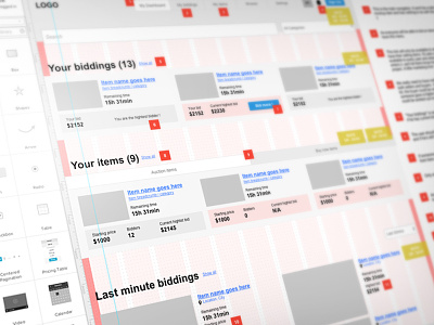 Auction project - wireframes auction mockups userexperience ux uxpin wireframe