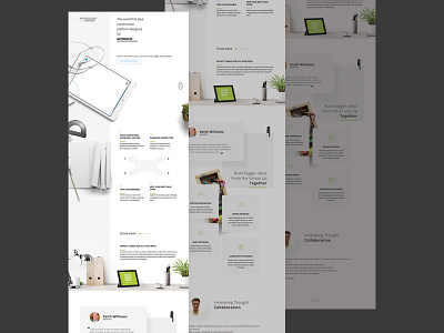 Landing Page 3d flat items landing landing page minimal parallax white