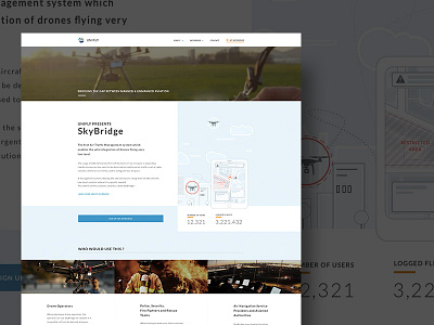 Homepage Layout drone flat fly illustration landing parallax ui unifly
