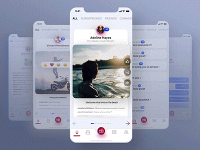 Social App Feed animation animation after effects app feed invision studio ios ios 12 pictures sketch social