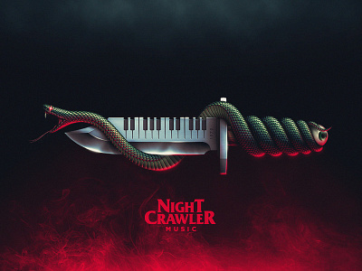 Nightcrawler Illustration 80s dj eye horror knife music nightcrawler retro snake synth synthetizer terror