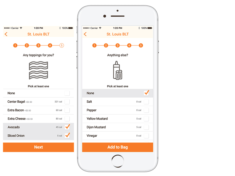 Checkout bagel checkout order