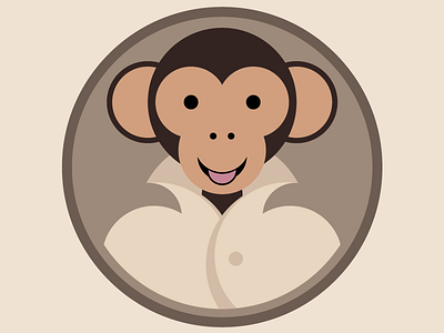 Monkey in a Trenchcoat circles illustration monkey trenchcoat