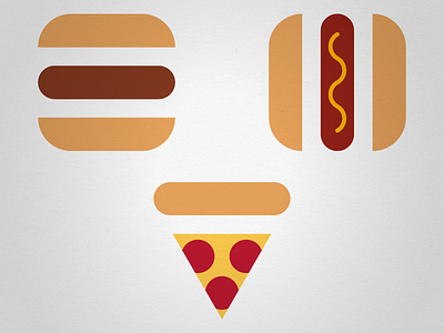 Simple Food Shapes food hamburger hot dog illustration pizza simple
