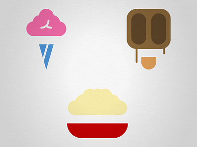 Simple Food Shapes 2 cotton candy dessert food illustration popcorn popsicle simple