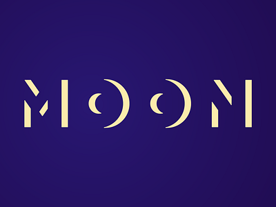 Moon design lettering moon night type typogaphy vector