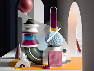 Summer 2018 3d cgi cinema4d colours design illustration minimal render scene set shapes