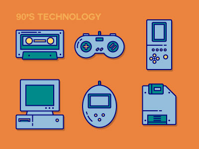 90'S Technology 90s design flat flat design graphic graphic design graphics icon a day icon artwork icons pack illustrated illustration line art retro technology vector vector artwork vectors vectorstock