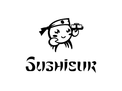 Sushisur food japanese kawaii logo restaurant sushi