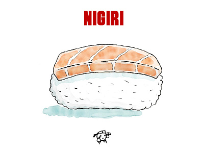 NIGIRI food japanese menu restaurant sushi watercolor