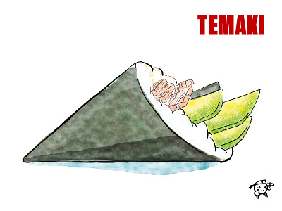 TEMAKI branding food illustration japanese sushi watercolor