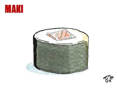 MAKI branding food illustration japanese sushi watercolor