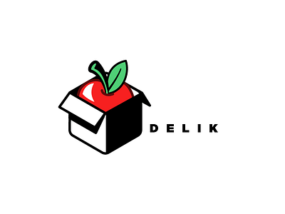 Delik logo 3 apple box branding food healthy logo