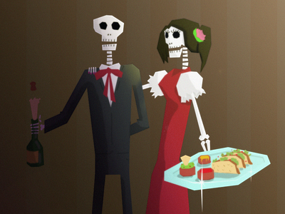 Dia De Los Muertos art dia de los muertos drawing food illustration lighting mexican skeletons vector
