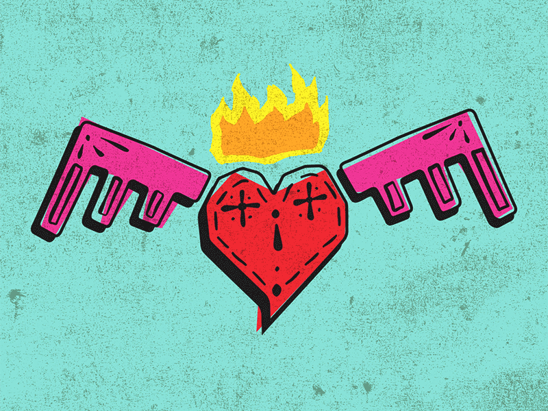 Flaming heart animation art drawing fire flaming gif heart mexican