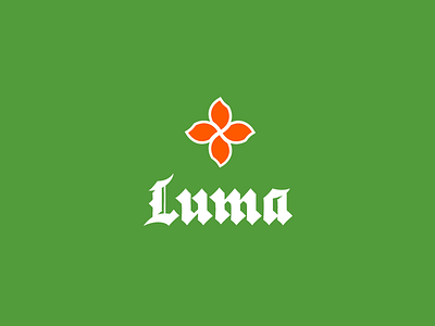 Luma brewery beer blackletter brewery flower lettering logo