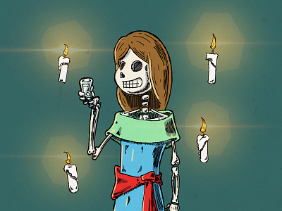 Day of the dead dead dia de muertos digitalart halloween illustration mexican mexico muertos paint photoshop skeleton wacom