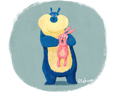 Bear and Rabbit. bear character digital illustration rabbit