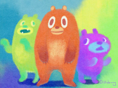 3bears- bear character digital illustration