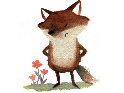 a Fox character fox illustration water colors