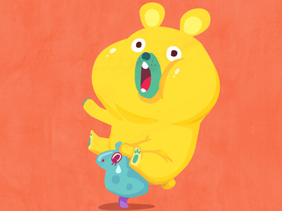 Bear bear character digital illustration
