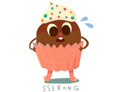 Cupcake! character digital illustration