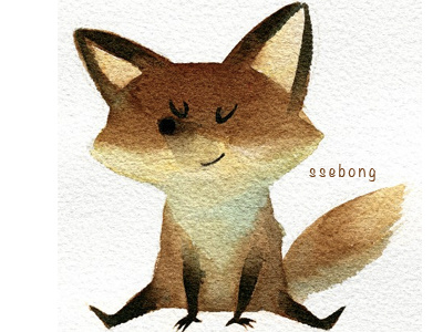 a Fox character fox ssebong water colors