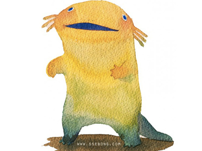 Axolotl- character illustration ssebong water colors