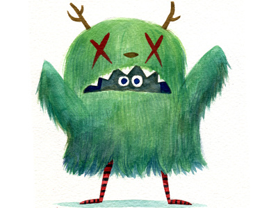 Tree monster! character illustration ssebong watercolor