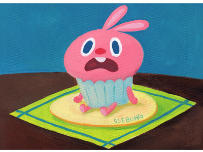 Rabbit muffin acrylic character illustration rabbit ssebong