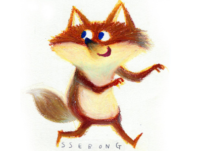 Run! character fox oil pastel ssebong