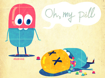 Oh, my pill! character illustration photoshop pill ssebong