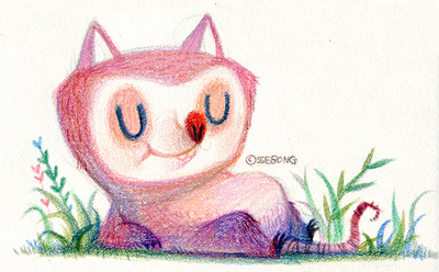 A pink rat! character color pencils rat ssebong