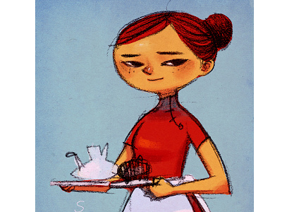 Maid. character digital girl illustration ssebong